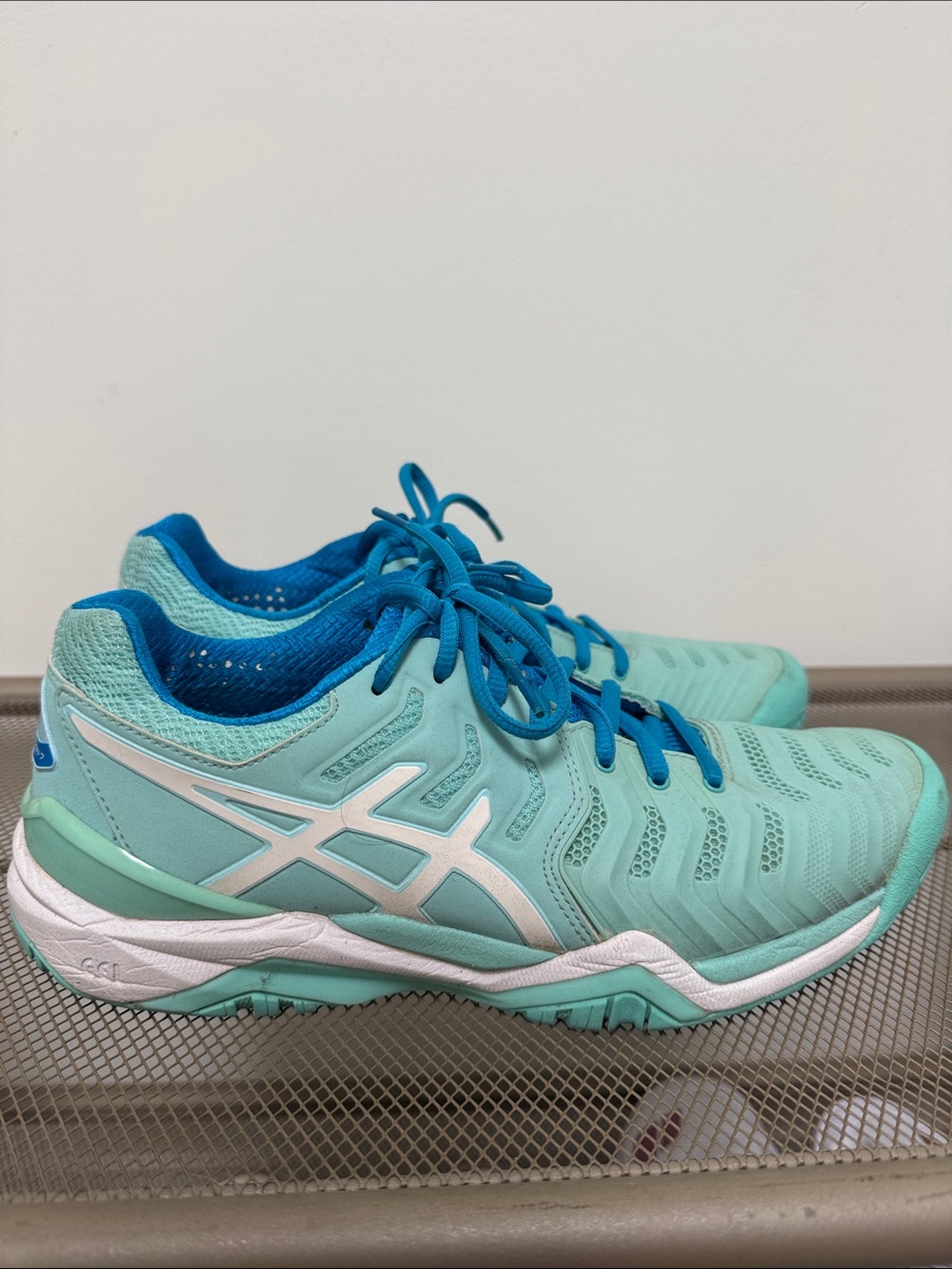 Asics Teal Aqua and Blue Athletic Shoes